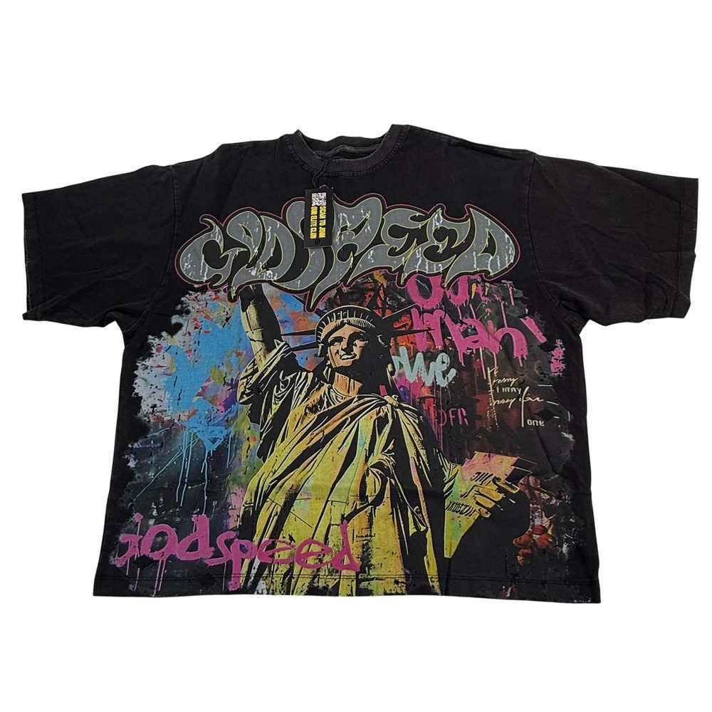 Godspeed Rarity Collection MMXXIV Statue of Liberty Graphic Tee Washed Black M